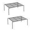 Stackable 2-Shelf Kitchen Cupboard Pantry Organizers, Black, 2 Pack