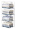 Stackable Closet Organizers and Storage Basket, Closet Shelves Organizer