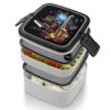 Stackable Double-Layer Bento Box with Spoon 1000ml Leak-Proof Lunch Box