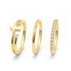Stackable Gold Cross Rings for Women Non Tarnish 14K Gold Plated Rings Set
