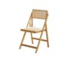 Stackable Wooden Folding Dining Chair with Woven Seat