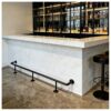 Stainless Steel Bar Foot Rail Kit, Sturdy Floor Standing Foot Rest for Commercial Pubs & Home Kitchen Counters 4m Length Easy Installat