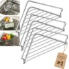 Stainless Steel Corner Sink Shelf Triangular Open Wire Draining Rack Design