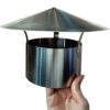 Stainless Steel Fireplace Cover Rain Cover with Heating Cap Termination Exhaust Pipe (Size: 160mm)