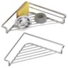 Stainless Steel Sink Corner Rack, Over Sink Dish Drying & Sponge Organizer