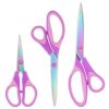 Stainless Steel Titanium Coated Scissors Set of 3, Multi‑Purpose Craft Scissors, Household Office Sewing Tailor Shears for Art DIY Projects