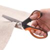 Stainless Steel Zig Zag Scissors with Serrated Teeth，Black-Crescent Shape