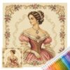 Stamped Cross Stitch Kit 14CT Victorian Girl 40x40cm Cotton Thread