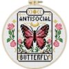 Stamped Cross Stitch Kits for Beginners-Butterfly,with Embroidery Hoop