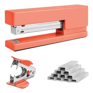 Stapler 25 Sheet Capacity with 830 Staples and Staple Remover, Orange