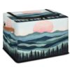 Starblythe Boho Abstract Vintage Mountain Fabric Storage Bin with Lid