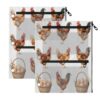 STAYTOP Farm Roosters Hens Eggs Pencil Pouch for 3 Ring Binder 2 Pack