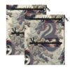 STAYTOP Japanese Dragon Tattoo Pencil Pouch for 3 Ring Binder 2 Pack