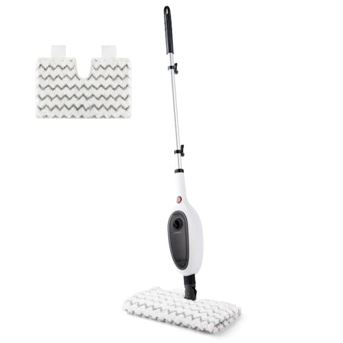 Steam Mop for Floor Cleaning, 1200W 10-in-1 Fast Heating Steam Cleaner with Unique Double-Sided Flip Design, 2 Microfiber Pads, 23ft Power Cord for Hardwood, Tile, Laminate, Kitchen & Home Use