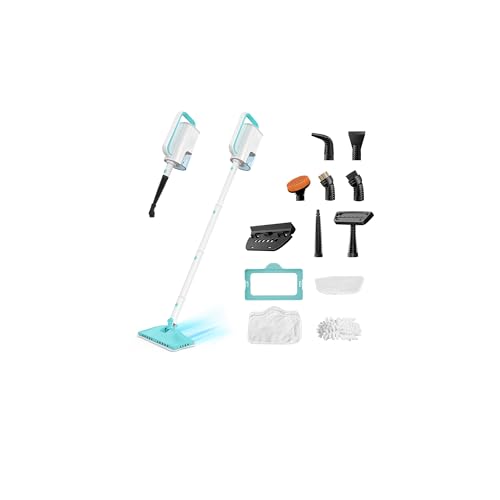 Steam Mops for Floor Cleaning,All-in-One Steam Cleaner for Home with 2 Levels Steam Mode,350ML Tank,23FT Cord, Detachable Handheld Steam Cleaner for Tile,Grout,Furniture,Carpet,Grill,Wall