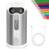Steelite Robot Electric Pencil Sharpener with 5 Settings, Quiet 60dB Automatic Pencil Sharpener with DIY Stickers, Rechargeable, Auto in & Out, Fits 6.9–11.5mm No.2/Colored Pencil, Kids Classroom/Home