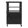Steel Large AV Cart with Extra Storage, Pull-Out Laptop Tray, Adjustable Height Cart with Locking Cabinet, Pullout Tray, Power Strip and Cord Management, for Classrooms, Offices, Computer Rooms