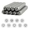 Steel Stamp Set 9pcs Heart Design, Metal Punch Tools 3mm for DIY Jewelry