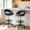 Stella Mia Office Drafting Chair for Standing Desk, PU Leather Bar Stools