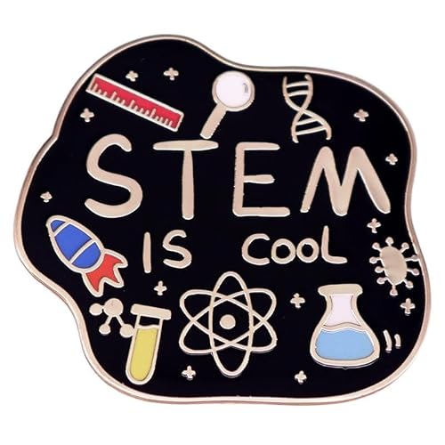 STEM Is Cool Enamel Pin, Science Lab Themed Lapel Brooch, Scientist Jewelry Gift for Teachers, Students, STEM Lovers, Backpack & Hat Accessory