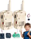 STEM Toys Science Kids Walkie Talkies for 6 7 8 9 10 11 12 13 14+ Years Old Boys Girl Teens Gift Ideas DIY Birthday Gifts Building Crafts Kit