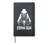 Stepdad Bear Rockstar Retro in Spotlight and Sunglasses Hardcover Journal, Black