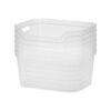 Sterilite 7 x 11 x 14.25 Inch Polished Open Scoop Front Storage Bin with Comfortable Carry Through Handles for Household Organization, Clear (6 Pack)