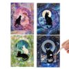 Sticker Puzzles, 4 Sets Black Cat Toy, Portable Craft Collection Puzzle