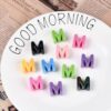 Stiesy 100Pcs Letter M Acrylic Beads UV Plating Alphabet European Beads