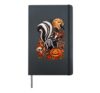 Stinkin Cute Skunk Skeleton Witch Jack O Lantern Halloween Hardcover Journal, Black