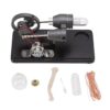 Stirling Engine Electricity Generator Kit Grey Zinc Alloy Stainless Steel Glass Log Base 3.0V to 5.0V Output 95 Percent Alcohol Fuel Physics Science Experiment STEM Educational Toy