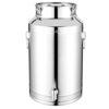 Storage Containers, 304 Stainless Steel Milk Can with Faucet, Sealed Lid Heavy Duty Wine Tote Jug for rice flour sugar grain coffee bean storage(12.68Gal/48L)