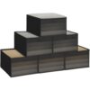 STORAGE MANIAC 6 Pack Storage Bins with Clear Window, Storage Boxes for Shelves, Sturdy Foldable Closet Organization Fabric Shelf Basket for Towel, Book, Jeans, Offices, Dorm, Wardrobe, Black