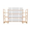 Storage Rack 5 Tier Wood Organizer with 12 Bins White for Kids Room