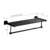 Storage Shelf Bathroom Racks Stainless Steel Rack Bathroom Hardware Accessories Black Easy to Install 40Cm 40Cm (80cm 80Cm)