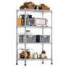 Storage Shelving Unit, 4-Tier Steel Wire Rack, Chrome, 1000 lb Capacity