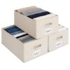StorageWorks Closet Storage Bins with Divider and Label, 11"Lx19"Wx7¾"H