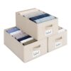 StorageWorks Closet Storage Bins with Divider and Label, 9¾"Lx16"Wx6¾"H