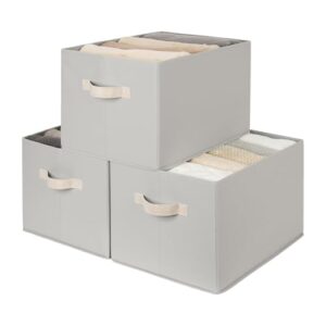StorageWorks Storage Baskets for Shelves, Light Gray, Extra Large, 3-Pack