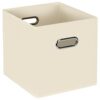 STOREONE Fabric Storage Bins Cubes Baskets Containers-(11X11X11) with Dual Handles for Shelf Closet, Nursery Home ， Bedroom Organizers, Foldable Set of 1 (Creamy- White )