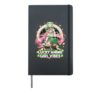 St. Patrick's Day Anime Leprechaun Girl Rainbow Shamrock Hardcover Journal, Black