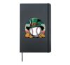St. Patrick's Day Lucky Baseball Clover Coins Hardcover Journal, Black