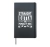 Straight out of penalty box ice hockey lovers men women kid Hardcover Journal, Black