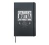 Straight Outta Penalty Box Funny Ice Hockey Men Women Kids Hardcover Journal, Black