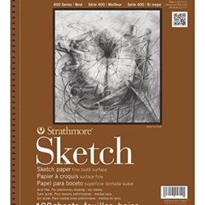 Strathmore 400 Series Sketch Pad, 9x12 inch, 50 Sheets - Artist Sketchbook for Drawing, Illustration, Art Class Students