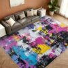 STRELEC Abstract Graffiti Rugs for Bedroom - 6x8 Rug, Colorful Area Rug