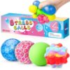 Stress Balls 4 Pack for Adults and Kids, Squeeze Squishy Fidget Toys