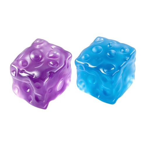 Stress Relief Squeeze Cubes, Cheese-Inspired 2-Piece Sensory Set for Desk Play, Soft Hand Activity During Breaks Cheese Texture Squeeze Cube Desk Accessory Hand Pastime Pocket Sensory Companion Shelf