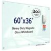 STRMAC Magnetic Glass Dry Erase Board - 60'' x 36'' Whiteboard White Writing Board Nano-Coated Tempered Glass Marker for Wall Office School and Home