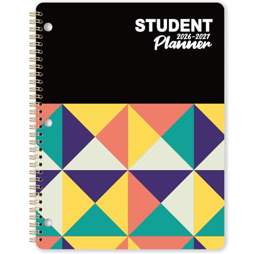 Student Planner 2026-2027 – School Planner 2026-2027 from Jul 2026 – Jun 2027, 9" × 11", Homework Academic Planner with Stickers, Strong Twin-Wire Binding, 12 Monthly Tabs, Great Weekly Lesson Planner